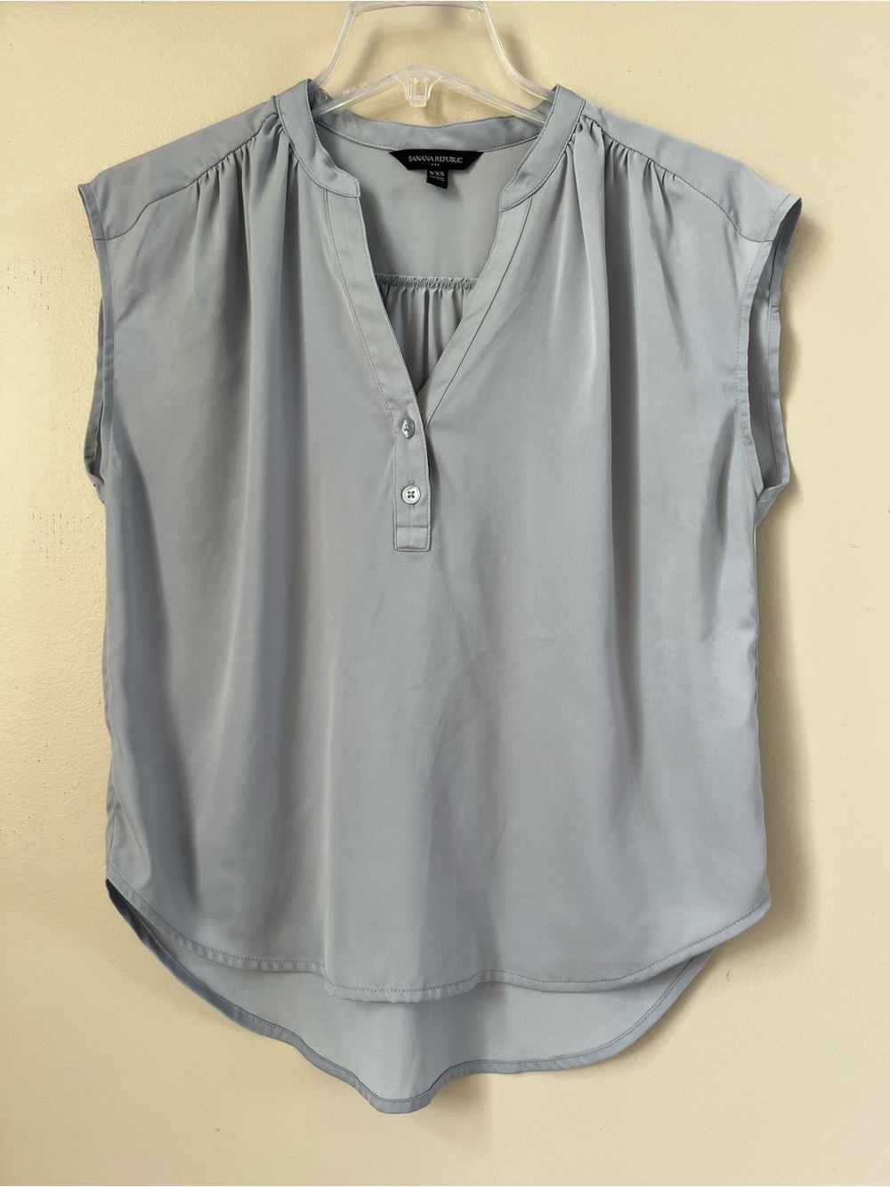 Banana Republic Light Blue Cap-Sleeve Dolman Blouse Top SZ XXS
